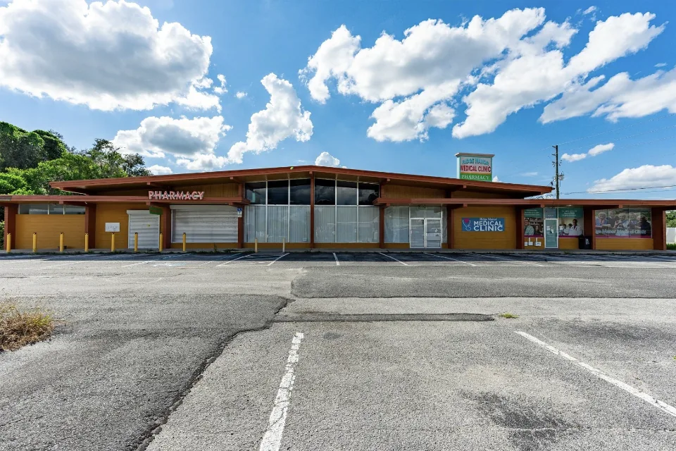 34498 Cortez Boulevard, a freestanding professional building with paved parking in Ridge Manor, Florida.
